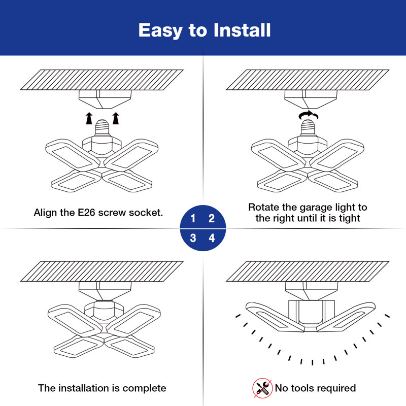 80W 6000K Cool White Garage Light