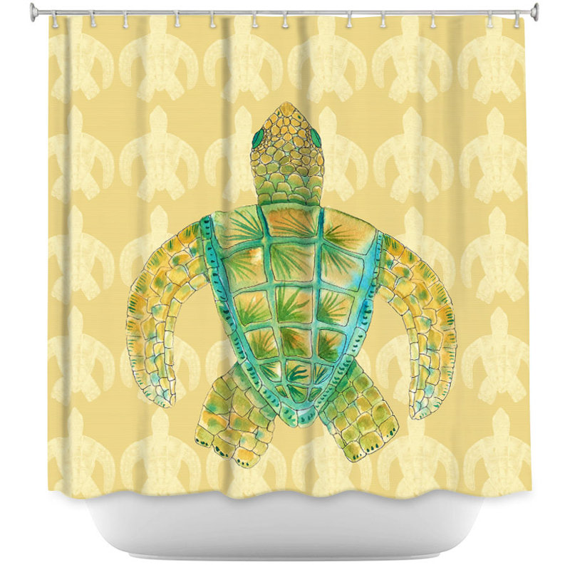 Rideau de douche simple sea turtle Hulsey