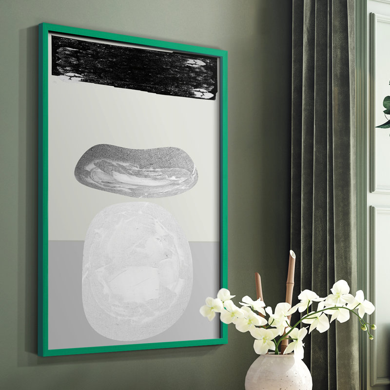 Reproduction encadrée Eggy II - bois massif, Vert, H 10 po x l 8 po
