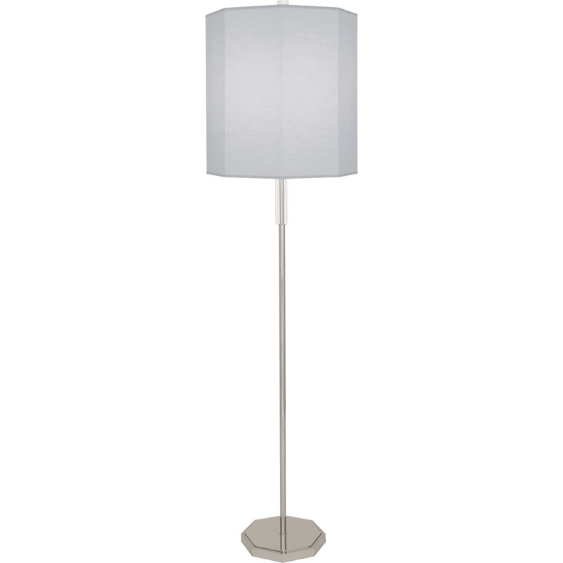 Kate Floor Lamp, Smoke Gray, Polished Nickel