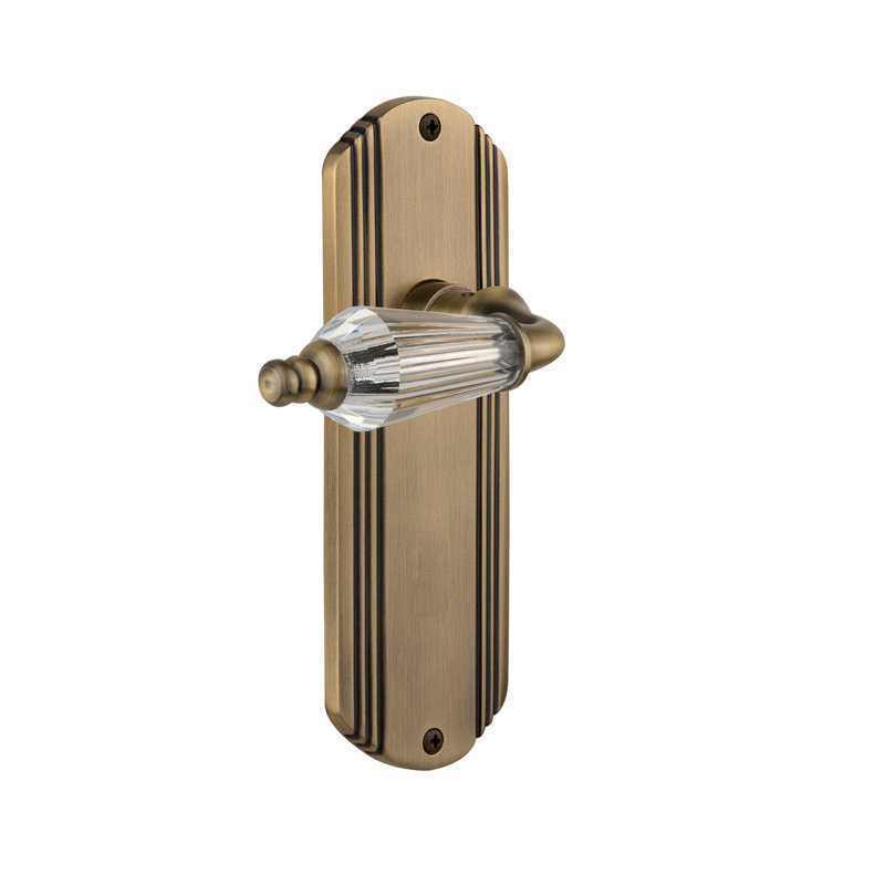 Plaque d'intimité déco (lit et salle de bain) avec levier de salon, 2-3/4", Laiton antique