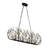 Bask Crystal Linear Pendant - 48"W - Matte Black/French Gold