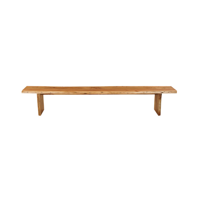 Live Edge Solid Wood Dining Bench, Natural, 84" W