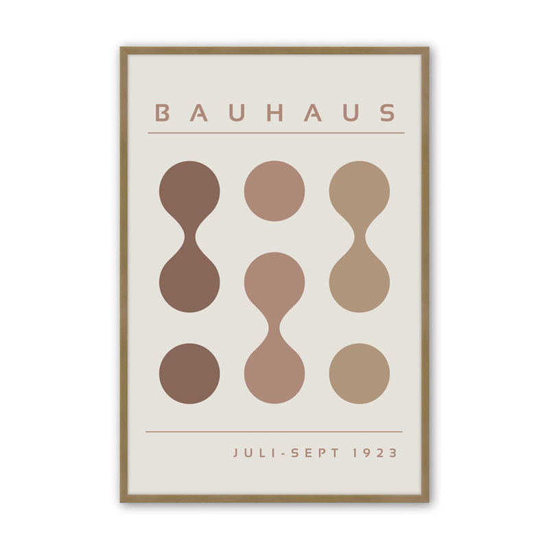 Brun Bauhaus Flow I, impression , H 25,25 po x l 19,25 po, Or brossé