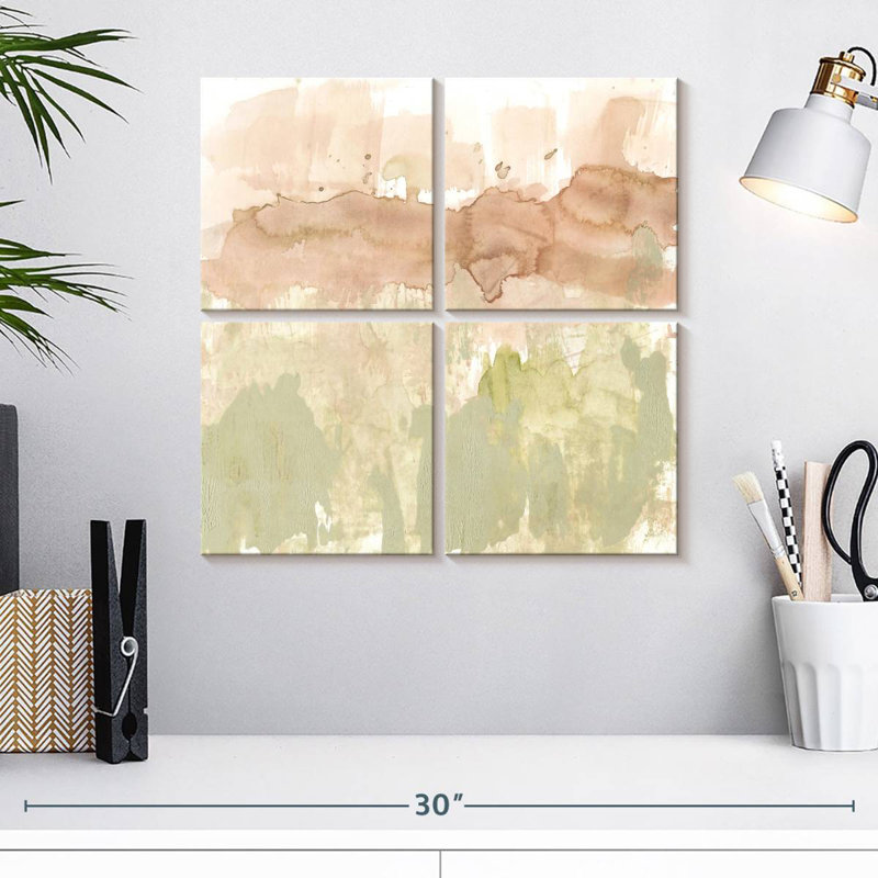 Dusty Blush And Olive II, H 18 po x l 18 po