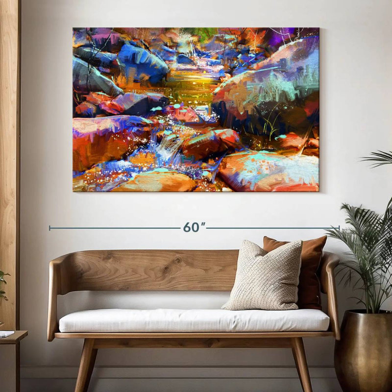 Avery Vibrant Wilderness Stream, 34" H x 51" W