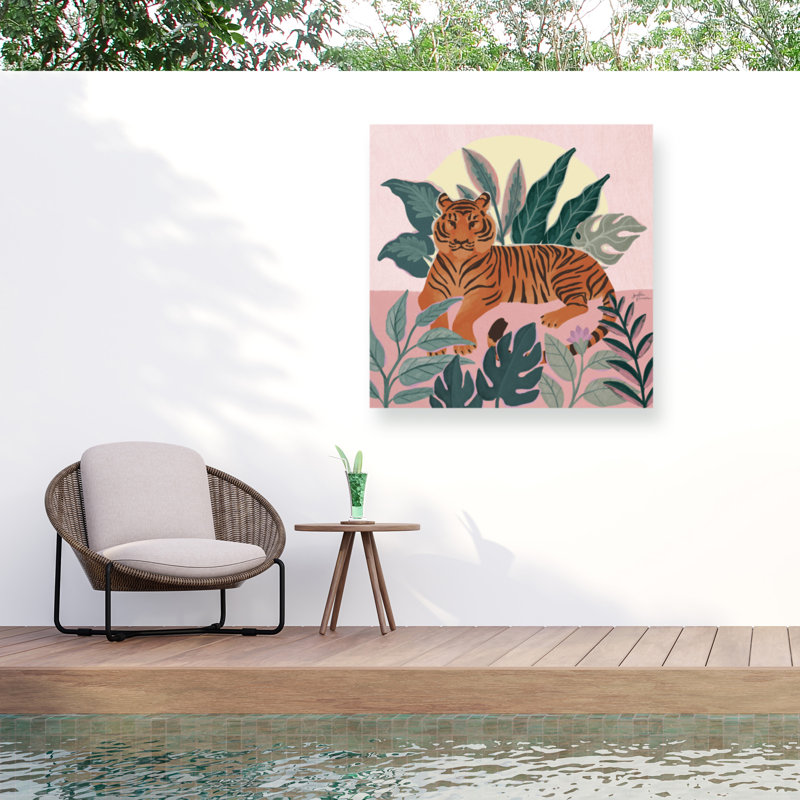 Janelle Penner Big Cat Beauty III Pink Outdoor  Canvas, H 14 po x l 14 po