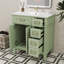 Meuble-lavabo de 30 po avec lavabo en céramique, armoire de rangement élégante avec portes à fermeture en douceur, tiroir profond et tiroir régulier-297884107