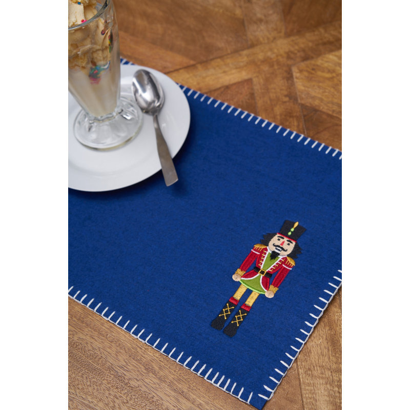 Ensemble de 6 napperons rectangulaires en feutre casse-noisette