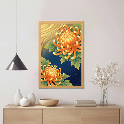 «Chrysanthemum Floral», impression sur toile tendue sur toile, ensemble de 1