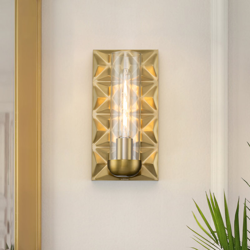 Applique murale 1 lumière Alpha, Laiton vieilli