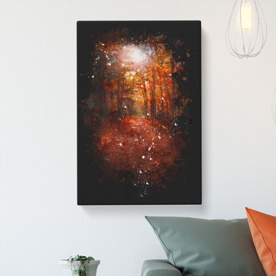 Autumn Forest Pathway - Wrapped Canvas