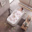 Baignoire tourbillon autoportante 67 po en acrylique brillant blanc avec drain chromé 67 po