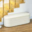 Banc de rangement avec repose-pieds 46 po, banc de rangement rembourré en polaire Teddy