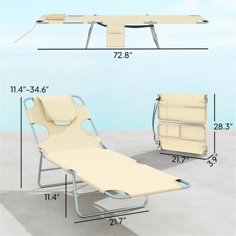 Ensemble de deux chaises longues pliantes