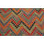 Tapis rouge/cyan en laine fait main kilim one-of-kind Sinclair