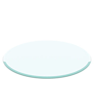 Plateau de table rond en verre trempé de 71 cm (28 po), 1,2 cm (2/5 po) d'épaisseur, biseauté et poli, résistant à la chaleur, idéal pour les tables basses et de salle à manger. Parfait pour les réunions d'affaires.