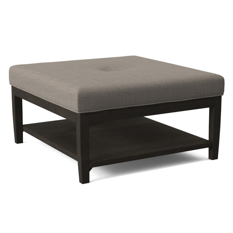 Hammond Square Ottoman, Antique Black Finish, Stone Crypton Performance; 0884-83