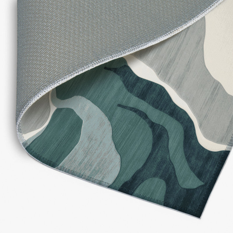 Tapis intérieur et extérieur vert Watercolor, Rectangulaire 2 pi x 3 pi