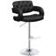 Tabouret de bar moderne avec dossier et base en cuir noir réglable
