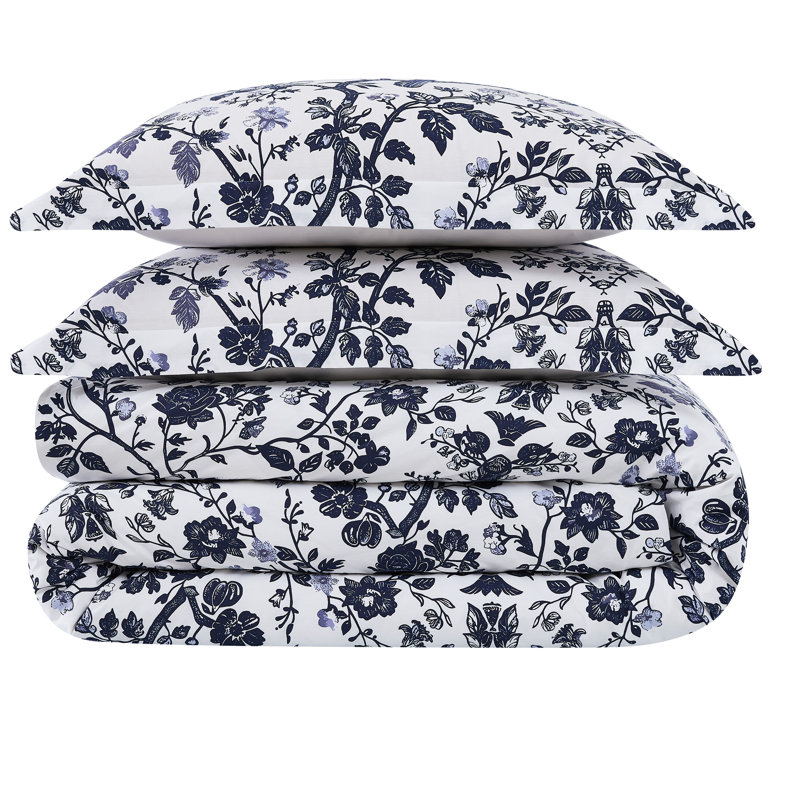 Brooklyn Loom Ava Floral Comforter Set, Queen Comforter + 2 Standard Shams