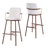 Modern Industrial Upholstered Bar Stool With Metal Frame And Curved Armrest Detailing