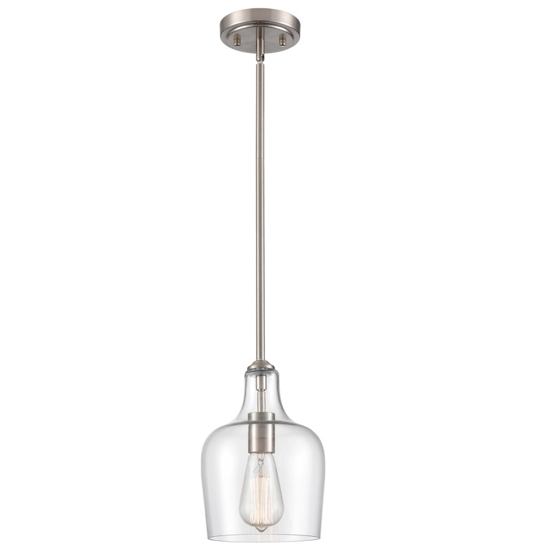 Luminaire suspendu en pot 1 lumière Whigham, Nickel brossé