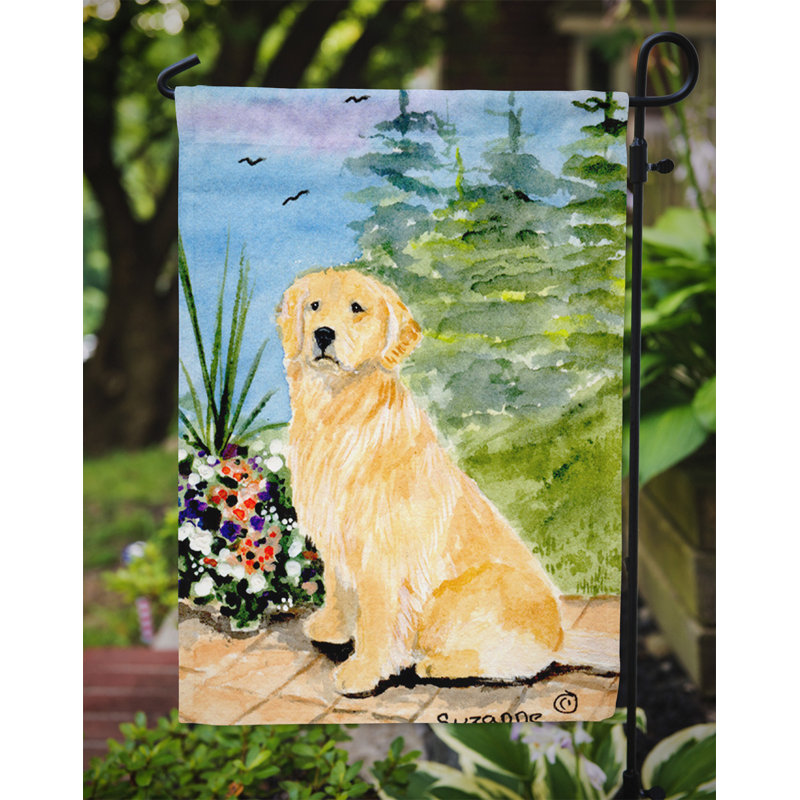 Drapeau de jardin 2 côtés golden retriever