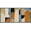 "Motif géométrique beige à blocs abstraits de style Mid-Century moderne, décor de chambre à coucher chic", 3 pièces-100781220-100781222