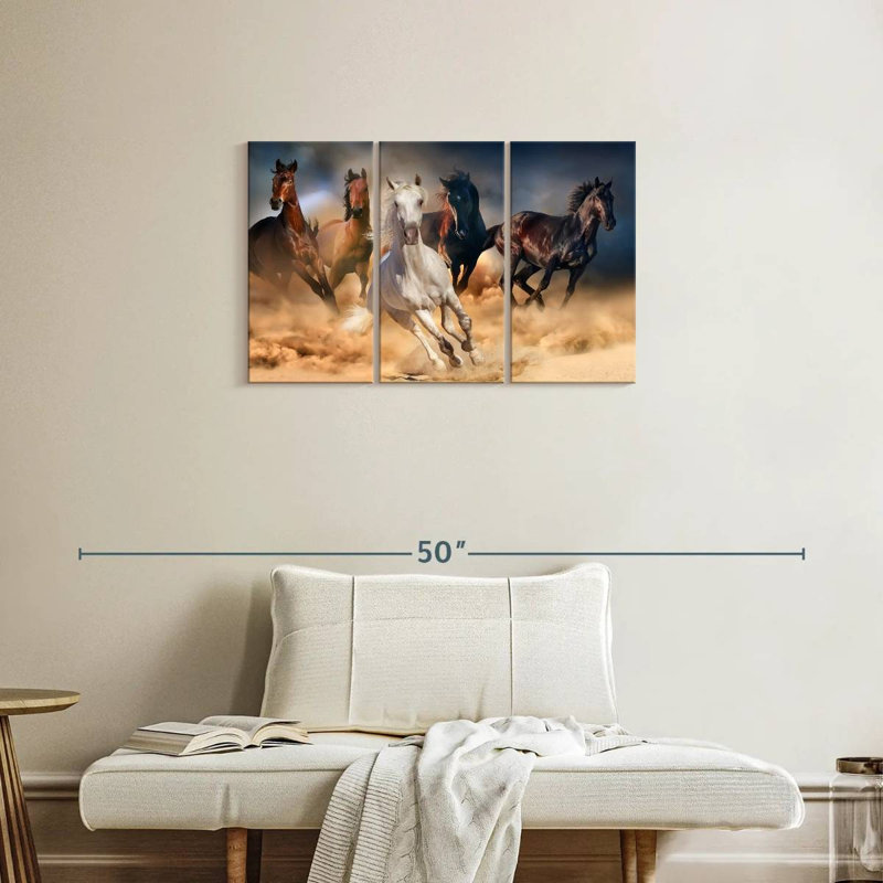 Brampt Sprinting Arab Horses, 20" H x 33" W