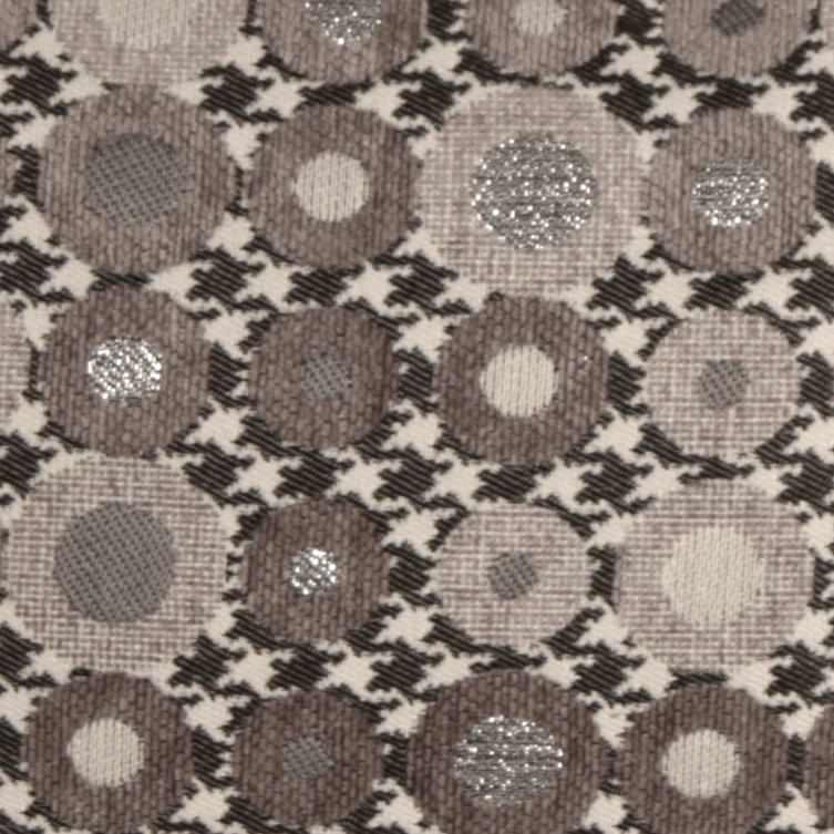 Houndstooth Spheres Square Throw Pillow, Gray