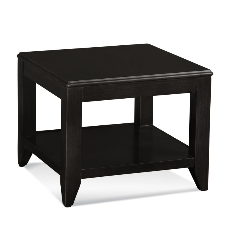 Elements Solid Wood End Table, Antique Black