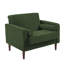 Iliana Upholstered Green Corduroy Square Arm Tufted Club Chair with 2 Pillows-655116706
