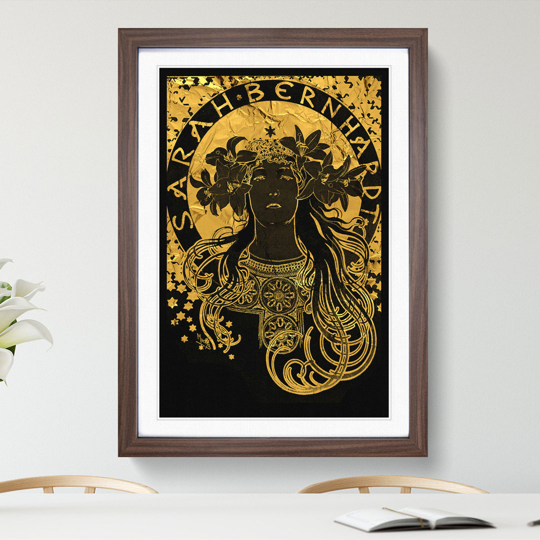 Sarah Bernhardt in Gold - Picture Frame Graphic Art
