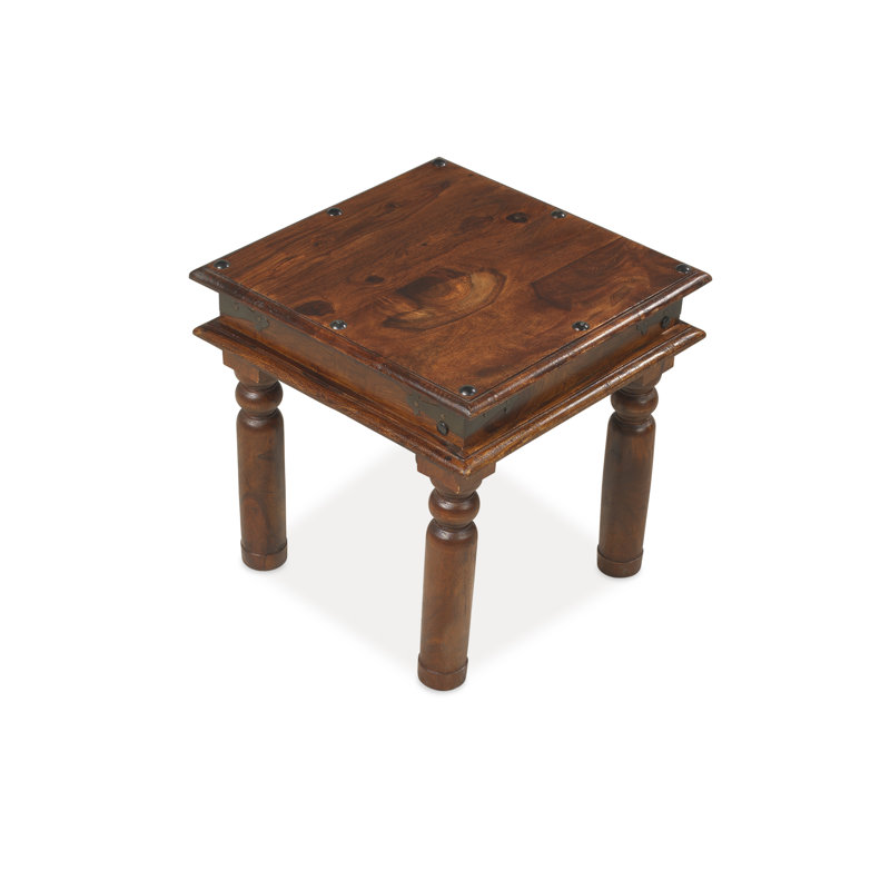 Indian Solid Wood Four Leg Coffee Table, 46 cm H x 45 cm W x 45 cm D