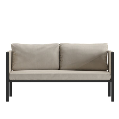Annegriet Steel Frame Loveseat with Included Cushions and Storage Pockets