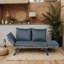 1 banc de conversation pliable en osier pour patio