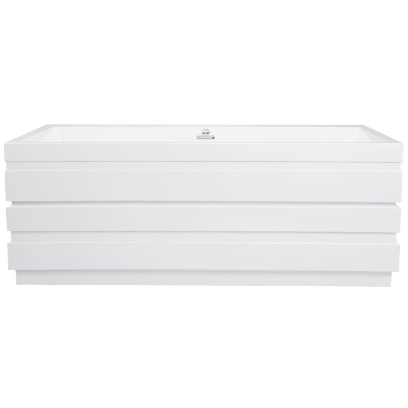 Manhattan 64'' L Air Bathtub, Glossy White, Satin Nickel