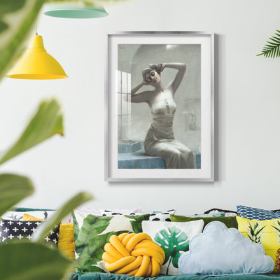 Vintage Portrait Print LXXIX - Matted and Framed Under Acrylic Glass, Large Living Room Wall Art