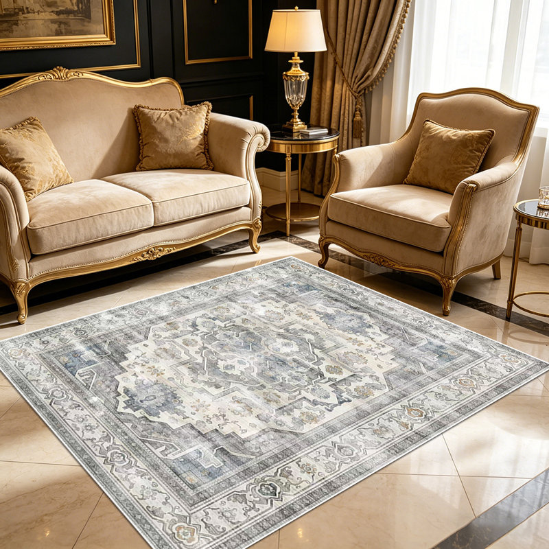 Vintage classical pattern carpet, soft and easy to clean, suitable for multiple scenarios, living room, bedroom, dining room, indoor carpet