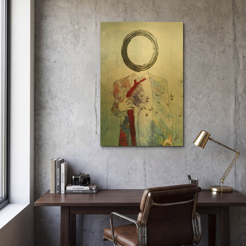 Art mural Aurum «Zero» par Mario Sanchez Nevado, art mural en métal doré, 24 po x 36 po, 24 po x 36 po