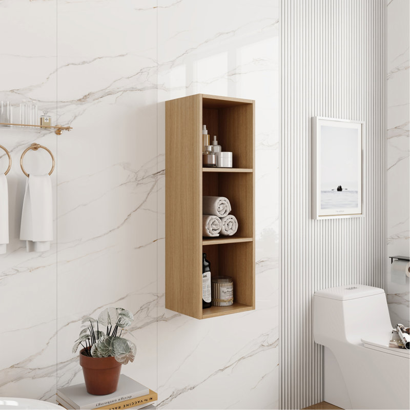Petites tablettes de rangement murales de 12 pouces, convenant à une petite salle de bain, bureau, pièce de rangement, chêne original