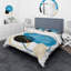 Ensemble de housse de couette en microfibre bleu / noir-66396976