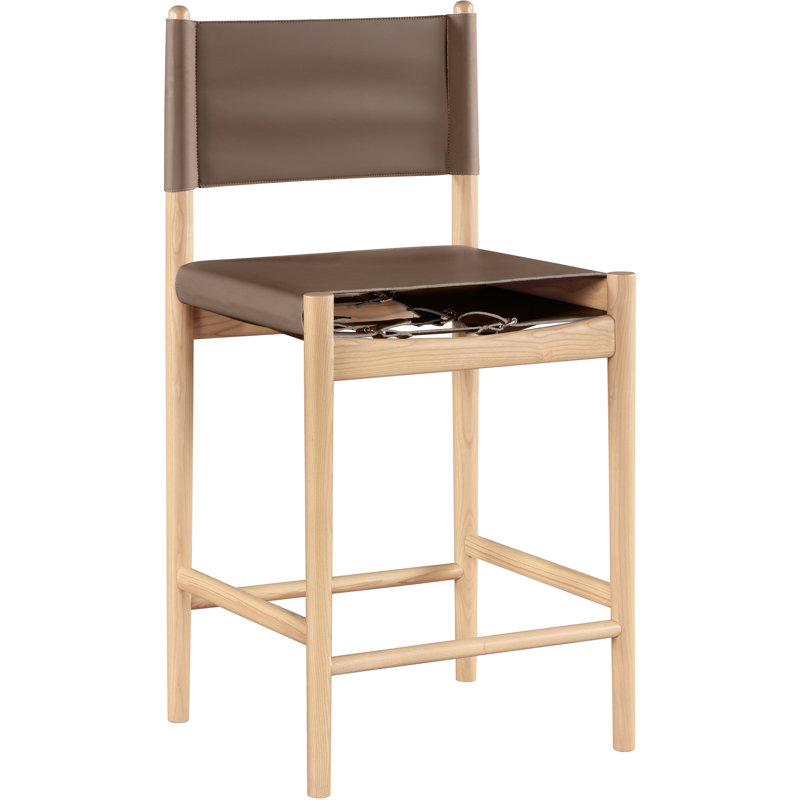 Tabouret de bar Rawlins, Cuir brun végétalien, Brun
