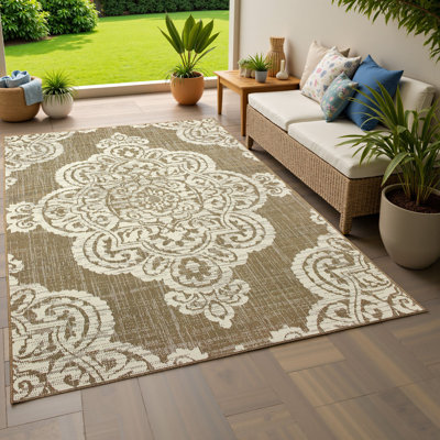 Tapis intérieur / extérieur brun clair Junor