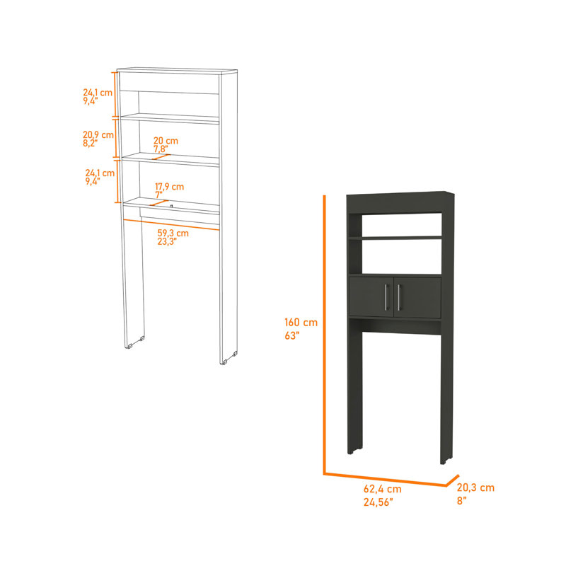 Armoire à 2 tablettes Morley Wengue noir