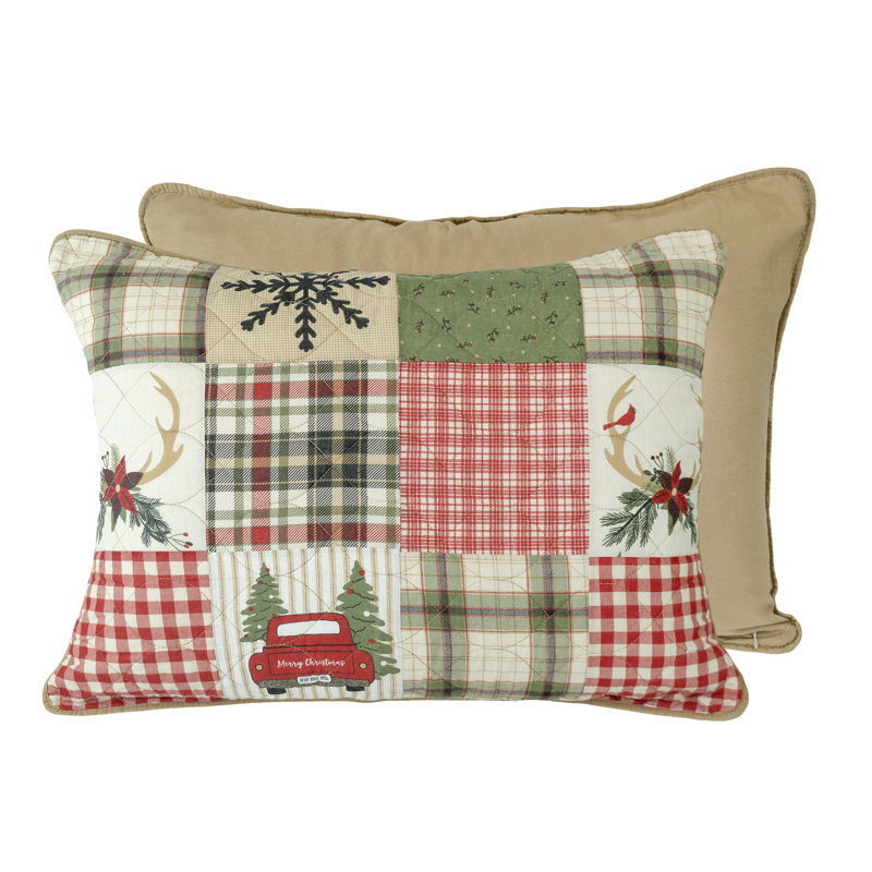Your Lifestyle Holly Forest 3PC Pieced Cotton Holiday King Quilt Set, King Quilt + 2 King Shams
