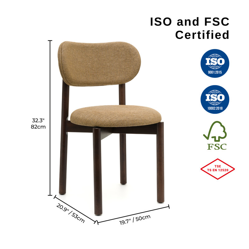 Ocean Wooden Dining Chairs Mid Century Upholstered Modern Kitchen Table Chairs for Room Furniture with Durable Premium Ergonomic Design (Ocean, First-grade beech wood)