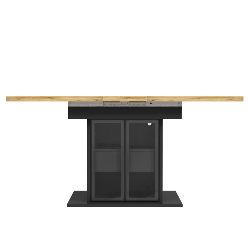 Metal Base Dining Table, Black
