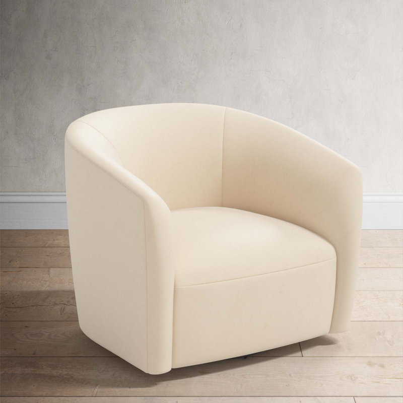 Marita 32" Barrel Chair, Classic Pearl Performance Velvet